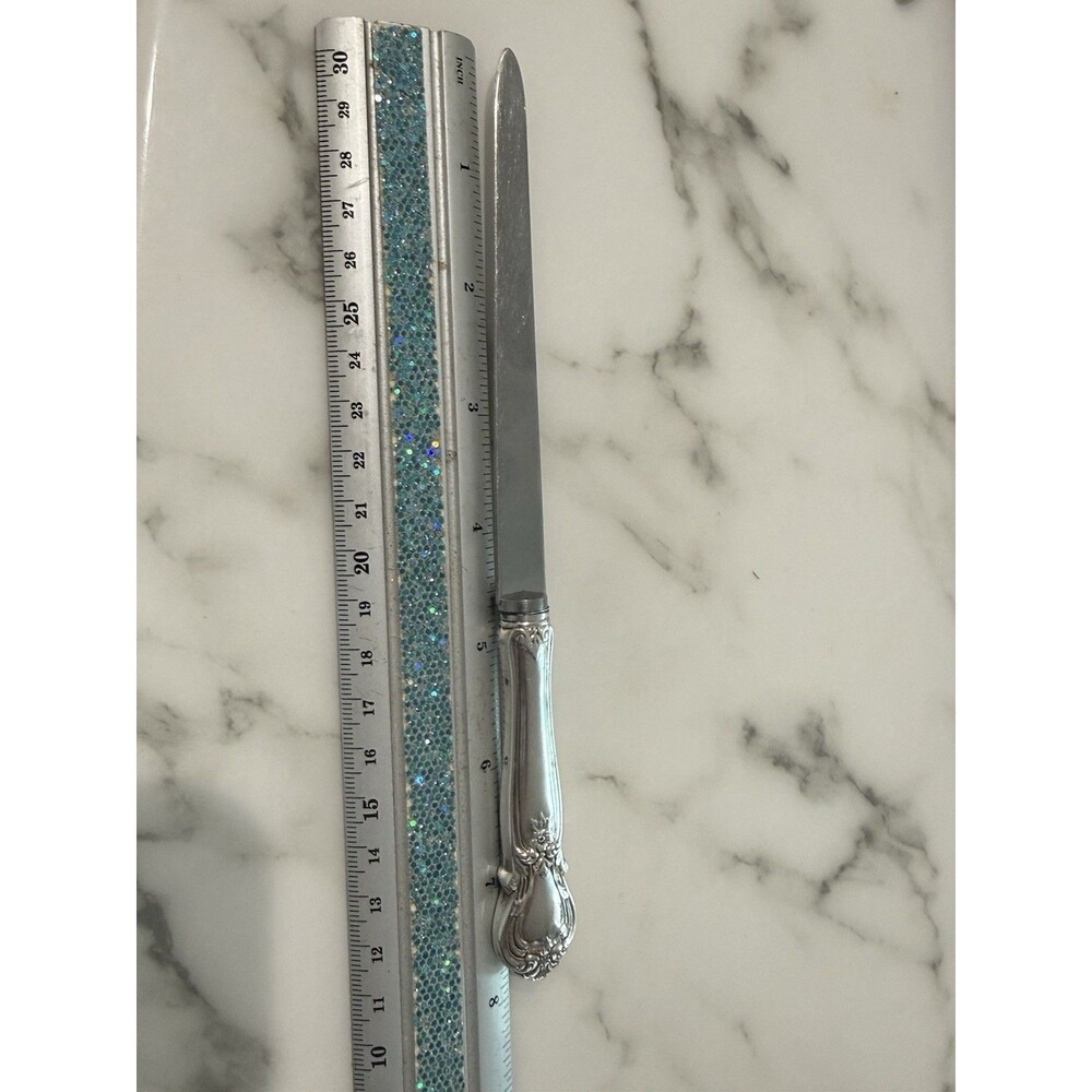 Vintage WEBSTER Sterling Silver Handle Letter Opener Knife 8”